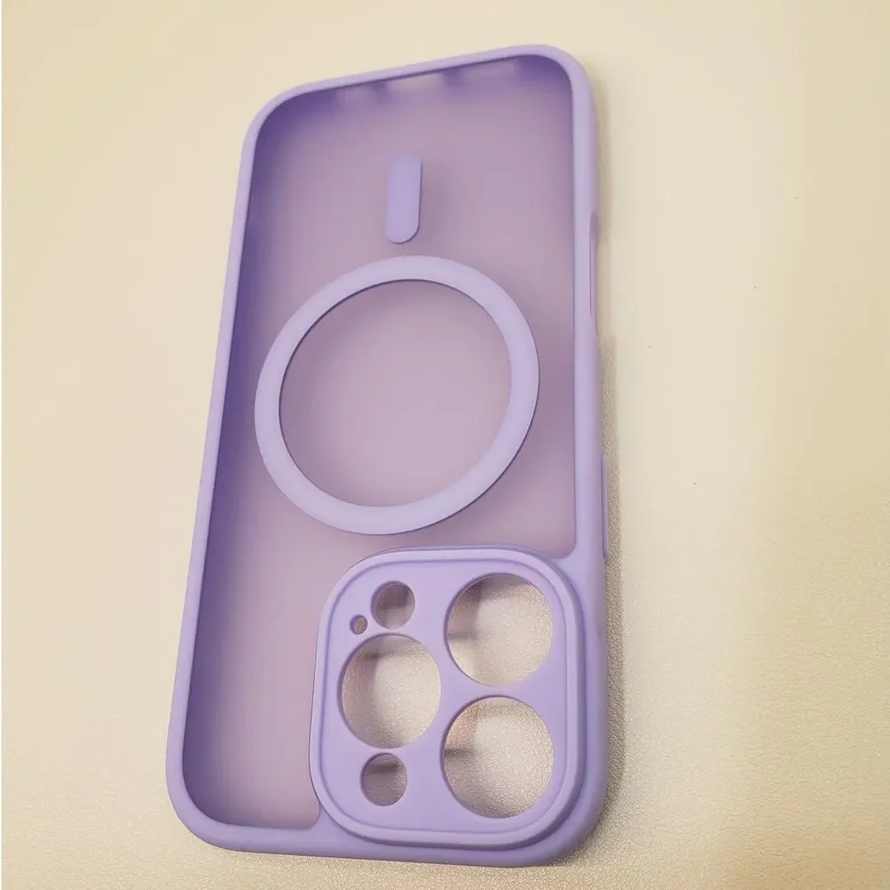 FNTCASE Magnetic Purple Case for iPhone 16 Pro - Matte Translucent Cover
